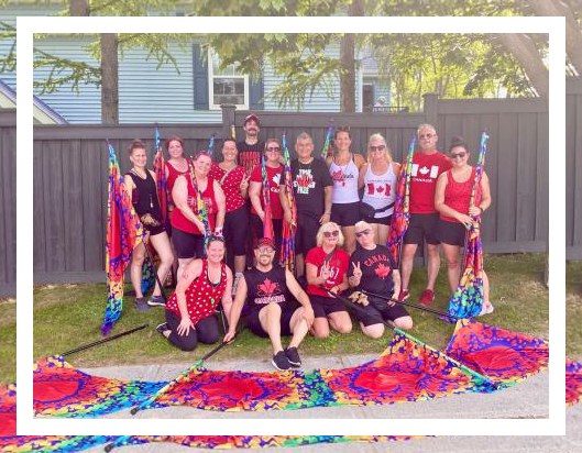 SOTA members in their Canada Day parade outfits.